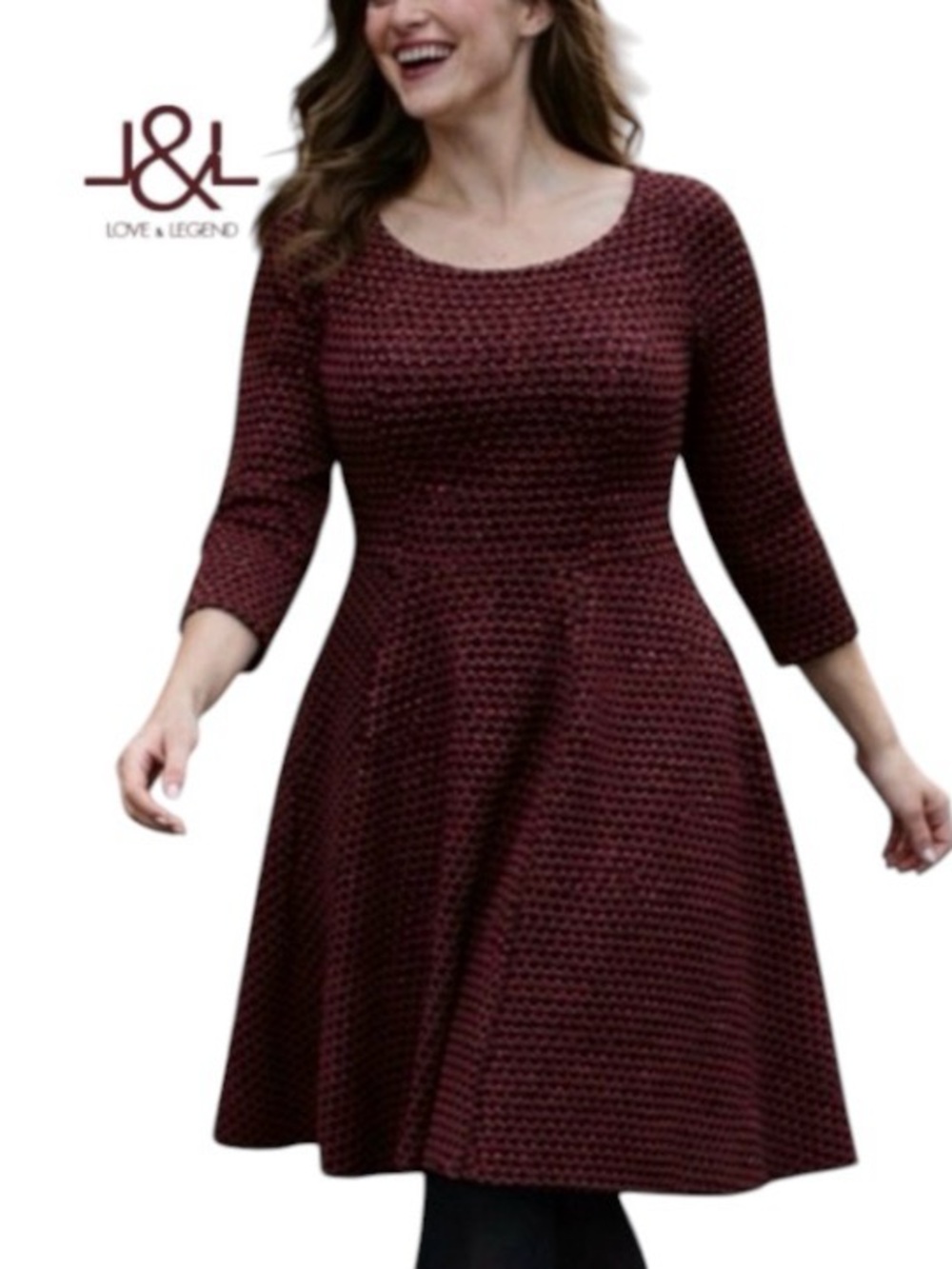 2X Love & Legend Skater Dress with Boat Neck and Exposed Zipper Detail
